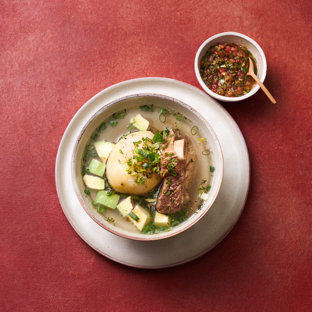 Soup "Caldo De Costilla, Beef Ribs And Potatoes"